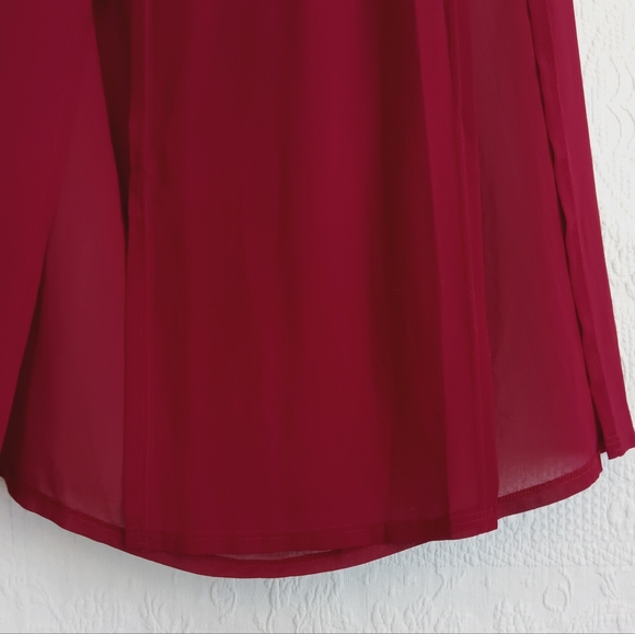 Mint Snow Sheer Red Goddess Maxi Skirt High Thigh Skirts Sexy Dancing Resortwear - Picture 6 of 11